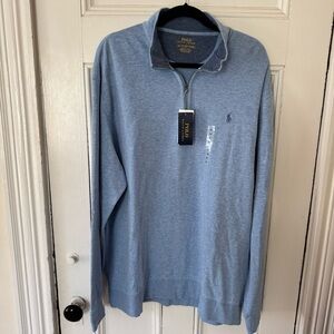 Polo Ralph Lauren Light Blue Quarter-Zip Pullover NEW